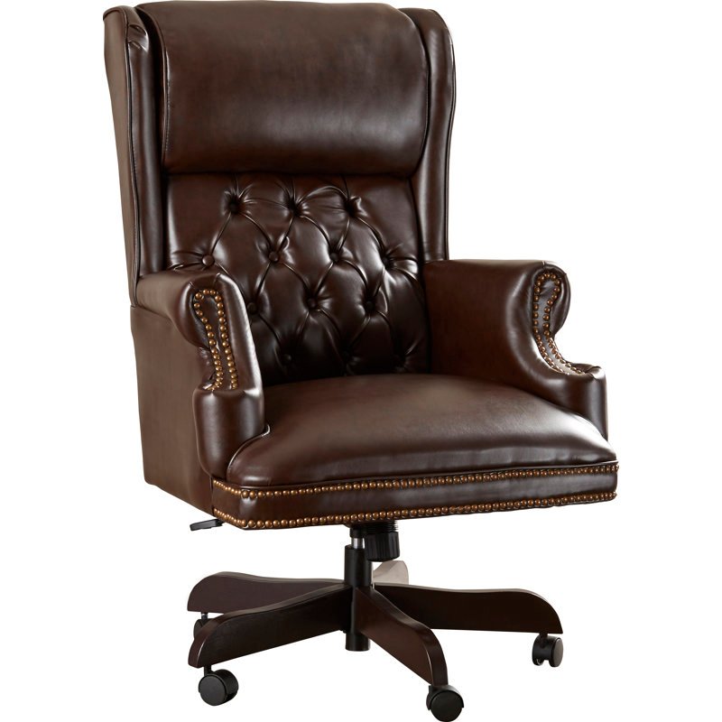 High Back Traditional Tufted LeatherSoft Executive Swivel Ergonomic Office Chair - Image 2