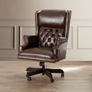 High Back Traditional Tufted LeatherSoft Executive Swivel Ergonomic Office Chair