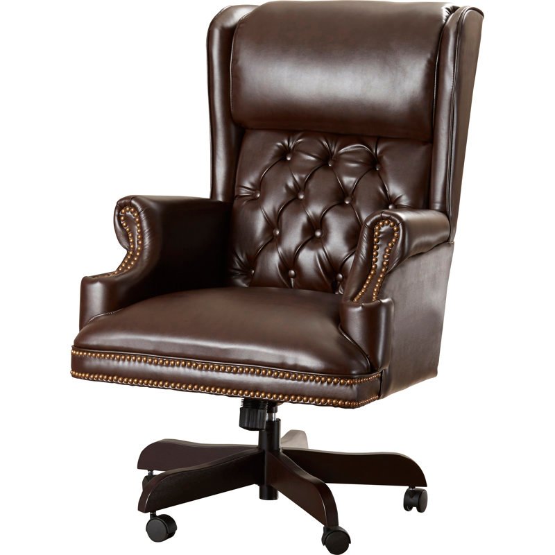 High Back Traditional Tufted LeatherSoft Executive Swivel Ergonomic Office Chair - Image 4